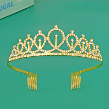 Στέμμα από κράμα με κρύσταλλα – γυναικείο μόδας αξεσουάρ κεφαλής, μεταλλική χαρακτική