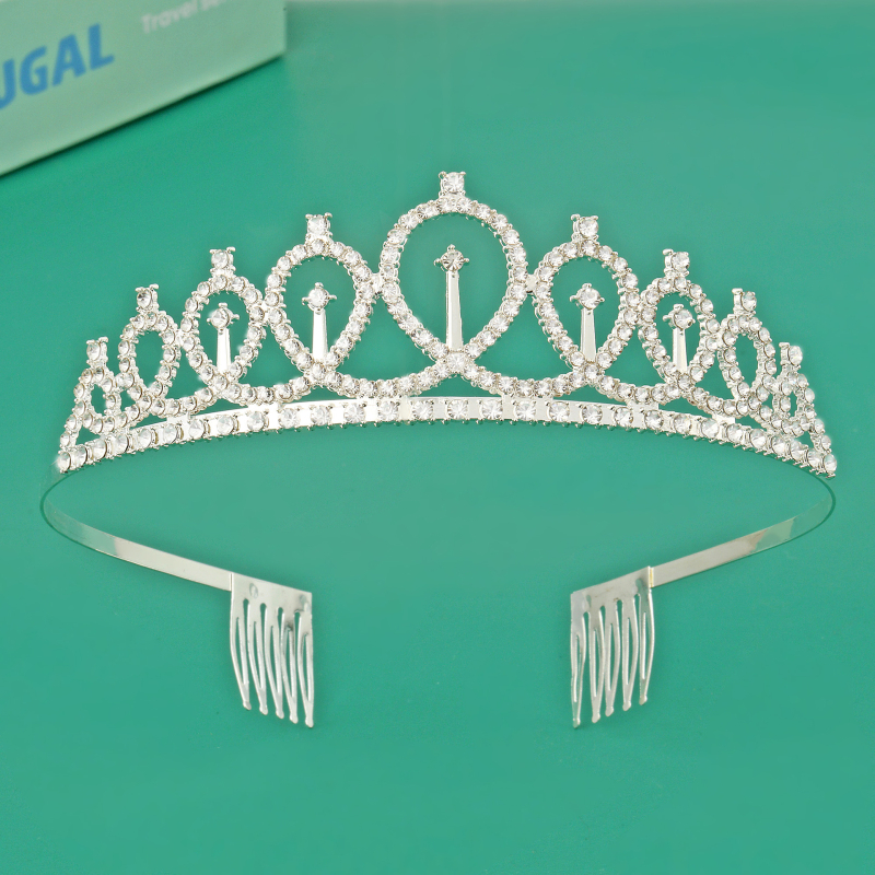 Στέμμα από κράμα με κρύσταλλα – γυναικείο μόδας αξεσουάρ κεφαλής, μεταλλική χαρακτική