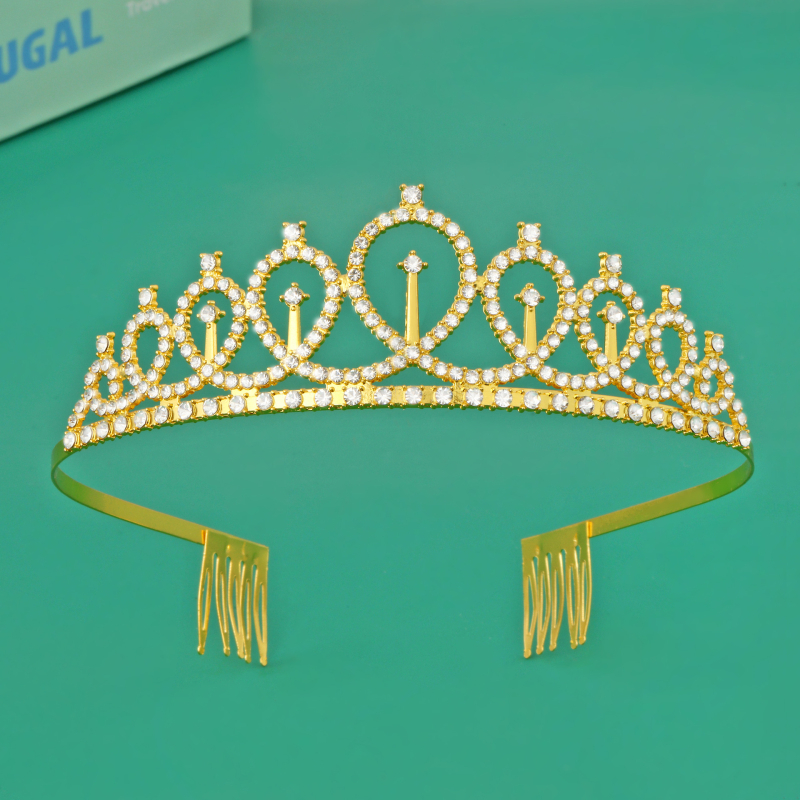 Στέμμα από κράμα με κρύσταλλα – γυναικείο μόδας αξεσουάρ κεφαλής, μεταλλική χαρακτική