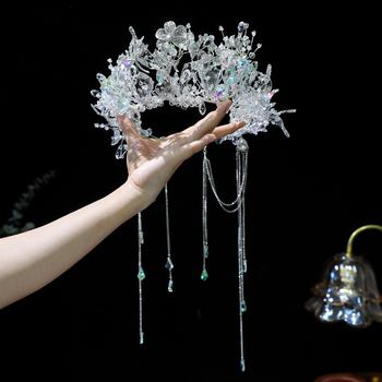 Tiara sa kristalima — Legura, Oblik: Kruna, Elektroplatina, Tip kristala: Kristal, Stil: Moda, Žene
