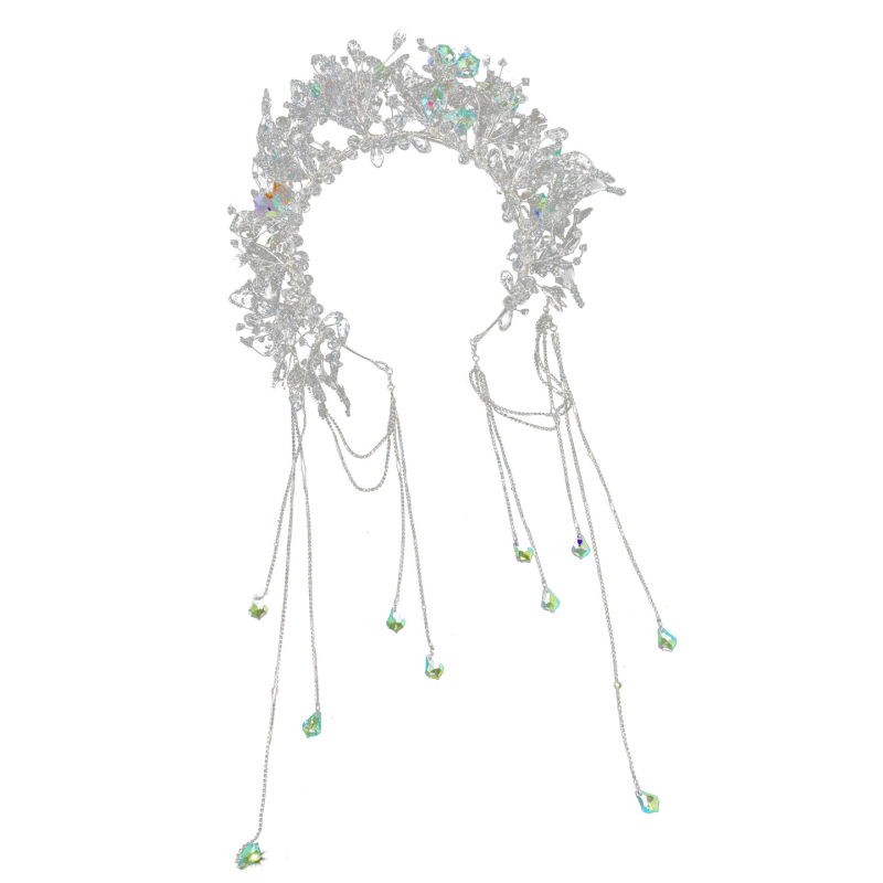 Krona za glavu – legura, bijeli kristal, elektroplatirano, ženski modni dodatak zapadnom stilu vjenčanja