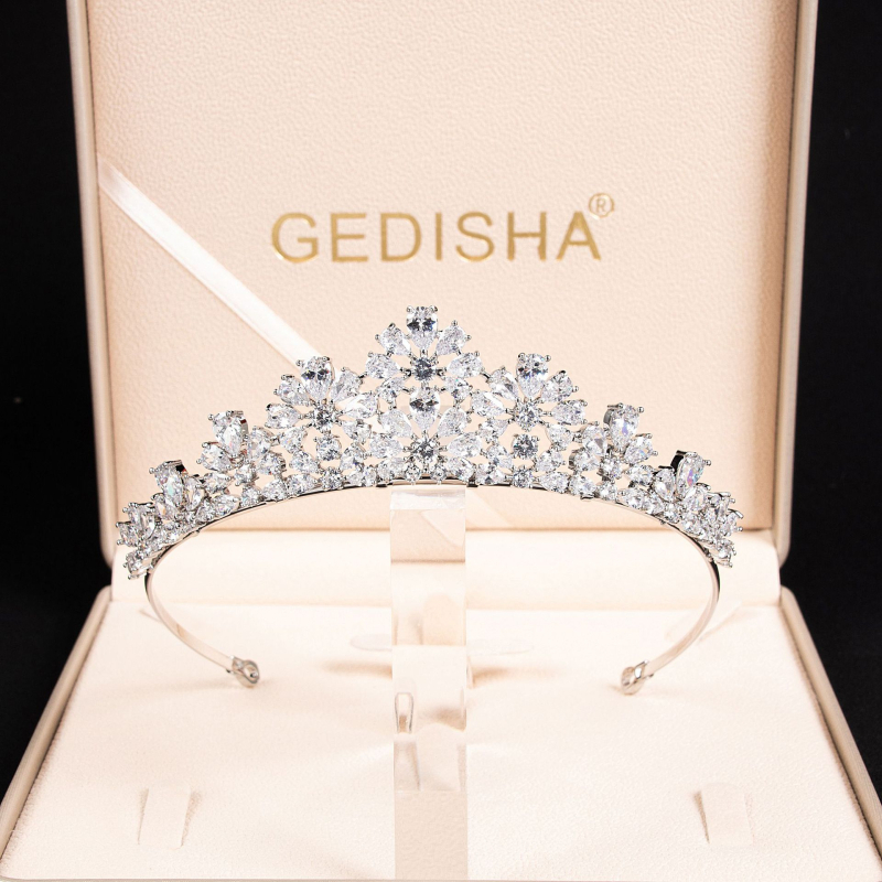 Fejdísz - Vintage réz, 18K aranyozás, kristályok gyémántvágással