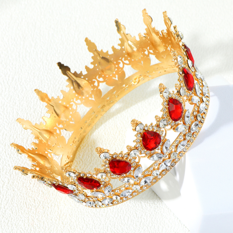 Barokna tiara za nevjestu, cinkova legura, bijeli kristali, elektroplating, ženski dodatak za kosu