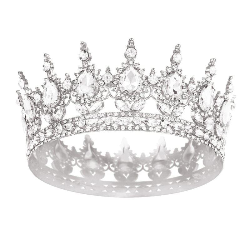 Barokna tiara za nevjestu, cinkova legura, bijeli kristali, elektroplating, ženski dodatak za kosu