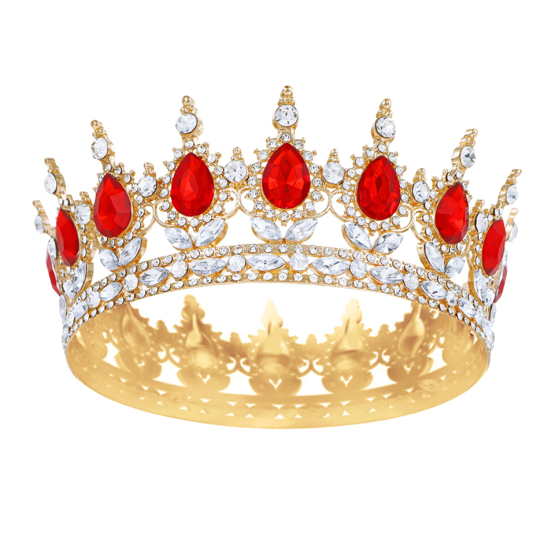 Barokna tiara za nevjestu, cinkova legura, bijeli kristali, elektroplating, ženski dodatak za kosu