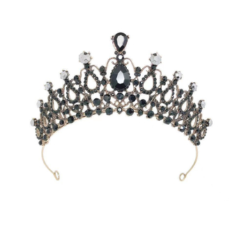 Barokna vintage kruna tiara za nevjestu, retro ženski dodatak za vjenčanje i rođendan; materijal legura, elektroplating završna obrada, retro stil.
