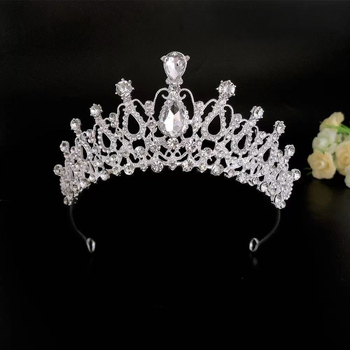 Barokna vintage kruna tiara za nevjestu, retro ženski dodatak za vjenčanje i rođendan; materijal legura, elektroplating završna obrada, retro stil.