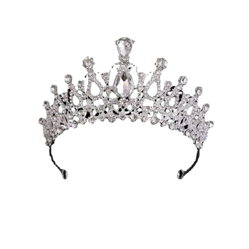 Barokna vintage kruna tiara za nevjestu, retro ženski dodatak za vjenčanje i rođendan; materijal legura, elektroplating završna obrada, retro stil.