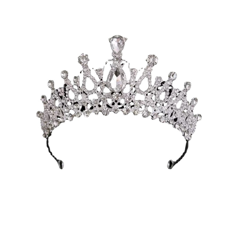 Barokna vintage kruna tiara za nevjestu, retro ženski dodatak za vjenčanje i rođendan; materijal legura, elektroplating završna obrada, retro stil.