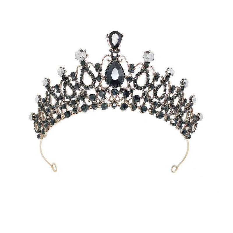 Barokna vintage kruna tiara za nevjestu, retro ženski dodatak za vjenčanje i rođendan; materijal legura, elektroplating završna obrada, retro stil.