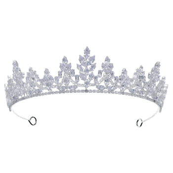 Mianino menyasszonyi korona ötvözetből cirkónium berakással – hercegnő fejfedő esküvői kiegészítő