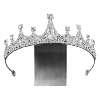 Dječja diadem s kristalima – legura, PT900 čistoća, elektroplatiranje, stil: tiara