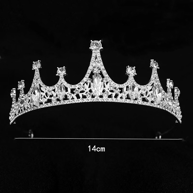 Dječja diadem s kristalima – legura, PT900 čistoća, elektroplatiranje, stil: tiara