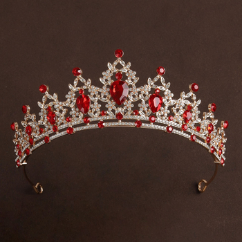 Dodatak za glavu – Kruna, barokni stil, legura, 5K čistoća, kristali