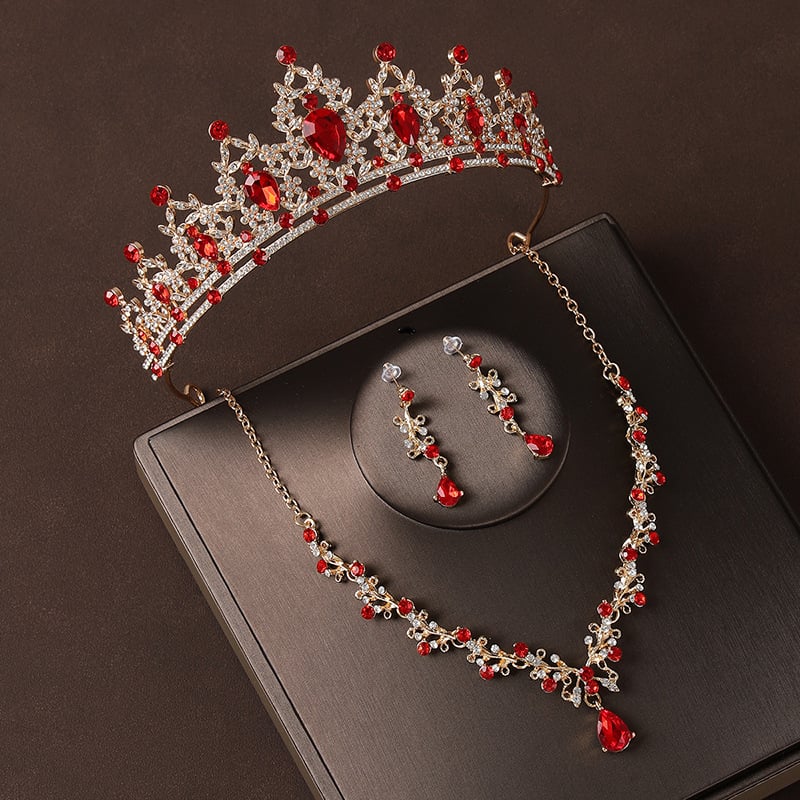 Dodatak za glavu – Kruna, barokni stil, legura, 5K čistoća, kristali