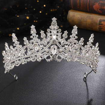 Vjenčana tiara za glavu, vintage stil, legura + staklo, kristali