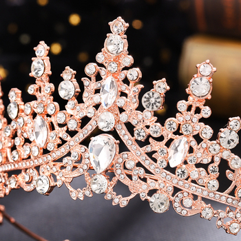 Vjenčana tiara za glavu, vintage stil, legura + staklo, kristali