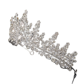 Vjenčana tiara za glavu, vintage stil, legura + staklo, kristali