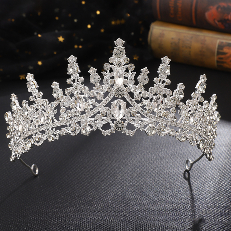 Vjenčana tiara za glavu, vintage stil, legura + staklo, kristali