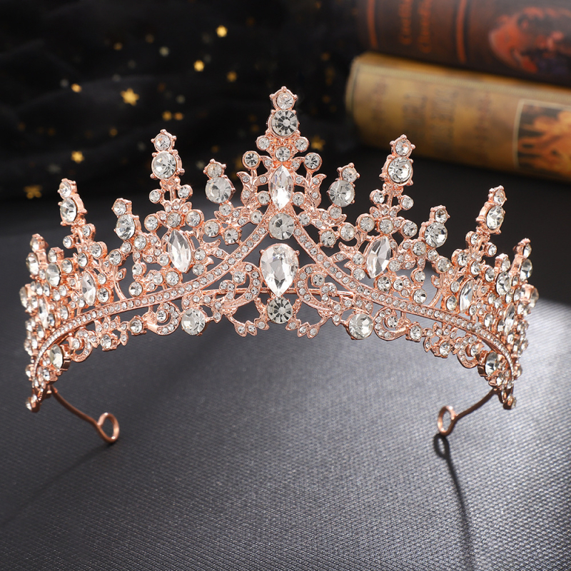 Vjenčana tiara za glavu, vintage stil, legura + staklo, kristali