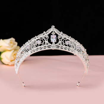 Coroană de mireasă în stil nepalez, din aliaj, cu electroplating și cristale