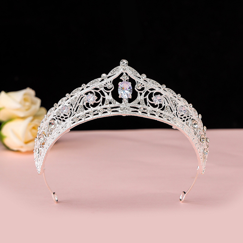 Coroană de mireasă în stil nepalez, din aliaj, cu electroplating și cristale