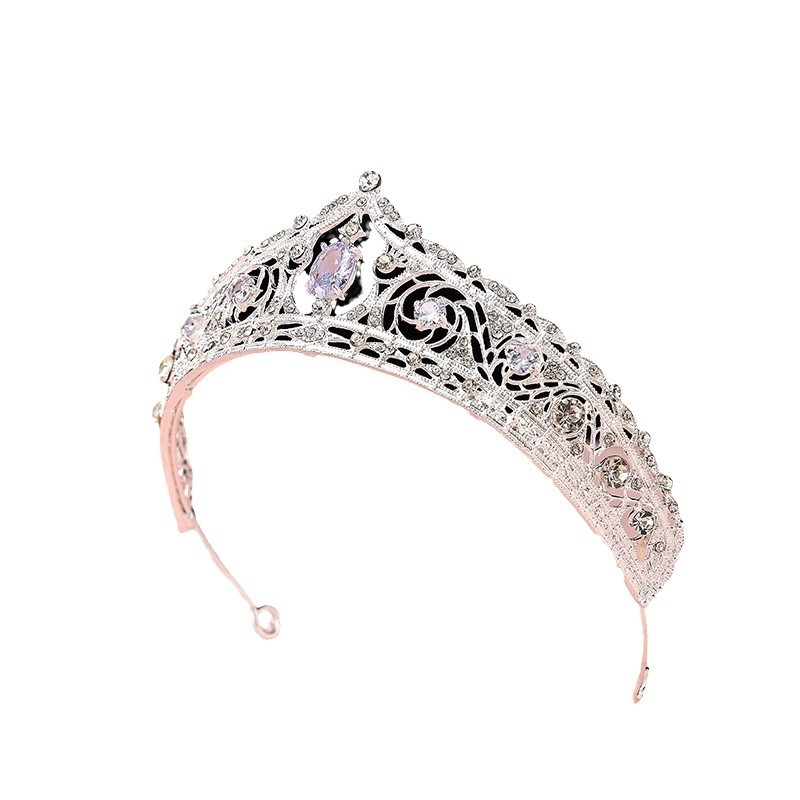 Coroană de mireasă în stil nepalez, din aliaj, cu electroplating și cristale