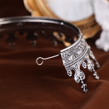 Retro ženska kruna od legure, s dijamantnom ugradnjom