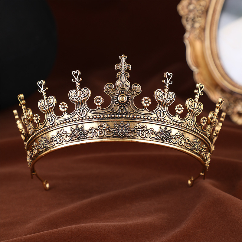 Retro ženska kruna od legure, s dijamantnom ugradnjom