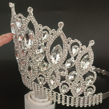 Svadbena tiara od kristala, ženska kruna za natjecanja, proslave i zabave, s elektro-poliranom završetkom, individualno pakirano