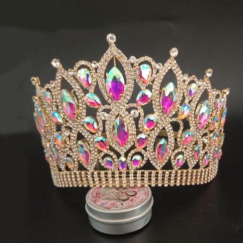 Svadbena tiara od kristala, ženska kruna za natjecanja, proslave i zabave, s elektro-poliranom završetkom, individualno pakirano