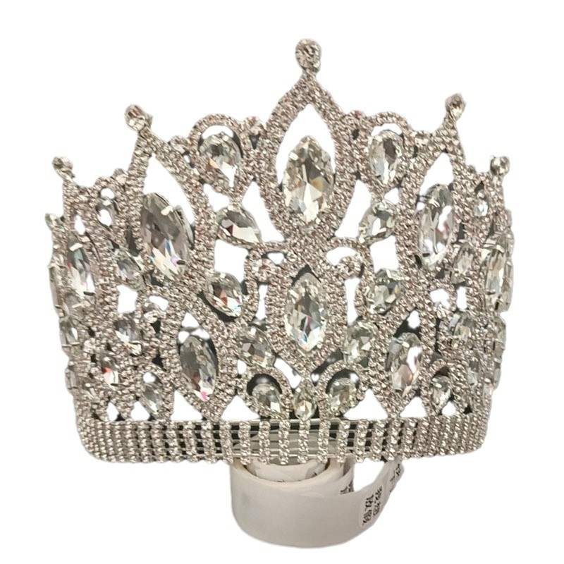 Svadbena tiara od kristala, ženska kruna za natjecanja, proslave i zabave, s elektro-poliranom završetkom, individualno pakirano