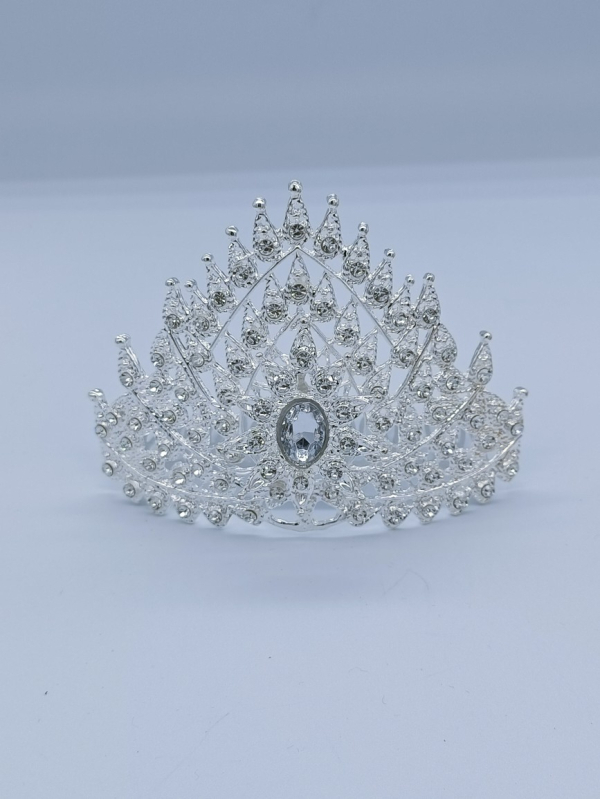 Thai stil kruna za kosu – legura, imitacija zlata, ametistni kristali, elektroplatiranje, ženski dodatak za kosu