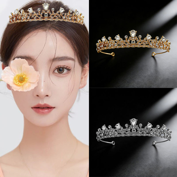 Ötvözet fejfedő korona gyémánt-díszítésű mikro pavé cirkóniával, egyszerű és elegáns női kiegészítő ceremóniákra