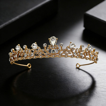 Ötvözet fejfedő korona gyémánt-díszítésű mikro pavé cirkóniával, egyszerű és elegáns női kiegészítő ceremóniákra