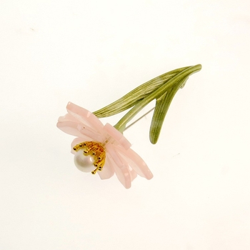 Brosa od smole s cvjetnim motivom, originalni dizajn, stil za parove, proljeće 2024