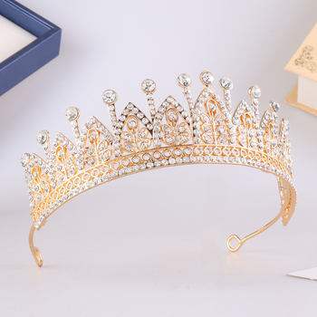 Vjenčana Barokna tiara od legure, euroamerički stil, elektroplatiranje, model H491