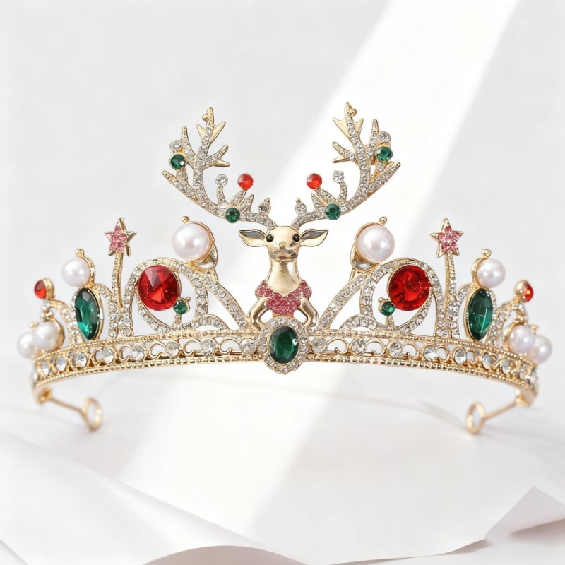 Tiara za glavu: oblik malog jelena sa umjetnim kristalima, legura, elektroplatiranje, cartoon stil, unisex