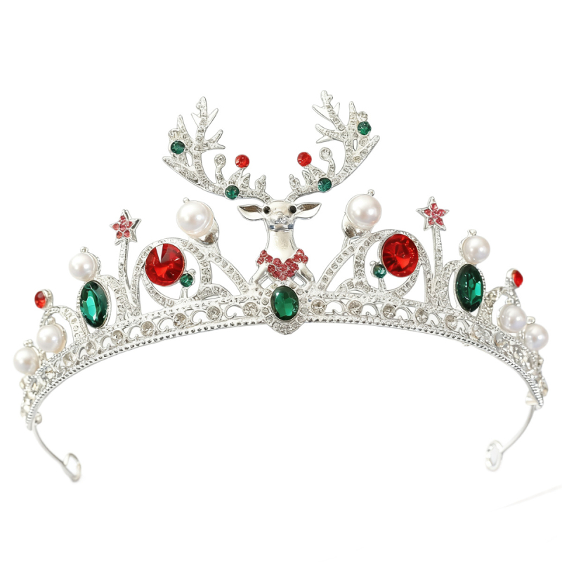 Tiara za glavu: oblik malog jelena sa umjetnim kristalima, legura, elektroplatiranje, cartoon stil, unisex