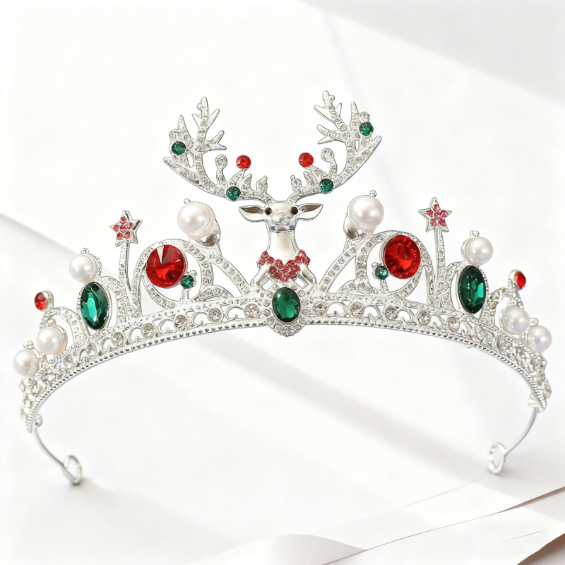 Tiara za glavu: oblik malog jelena sa umjetnim kristalima, legura, elektroplatiranje, cartoon stil, unisex