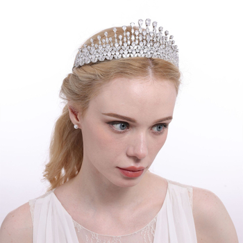 Nevjesta kosa tiara od bakreno-zirkonijskog materijala, ženski stil, kruna za princezu, pravi cirkon kristali, težina 115 g, elektroplatiranje, mogućnost prilagođavanja, odvojeno pakiranje