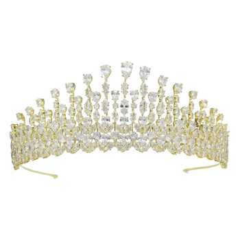 Nevjesta kosa tiara od bakreno-zirkonijskog materijala, ženski stil, kruna za princezu, pravi cirkon kristali, težina 115 g, elektroplatiranje, mogućnost prilagođavanja, odvojeno pakiranje