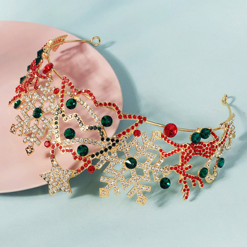 Miallo Krona od legure s dijamantnim ukrasom, srebrno premazana, ženski stil