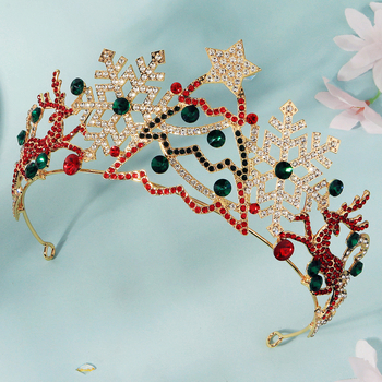 Miallo Krona od legure s dijamantnim ukrasom, srebrno premazana, ženski stil