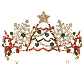 Miallo Krona od legure s dijamantnim ukrasom, srebrno premazana, ženski stil