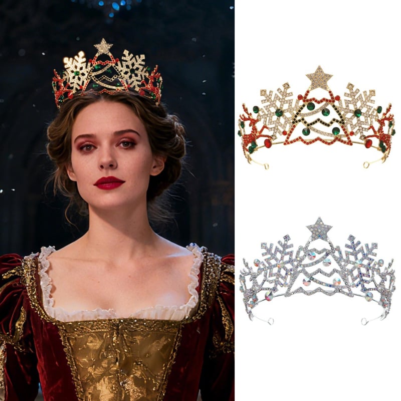 Miallo Krona od legure s dijamantnim ukrasom, srebrno premazana, ženski stil