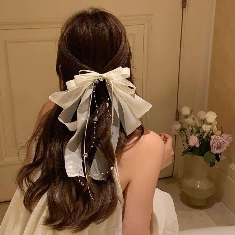 Ukosnica za kosu s perlama, ručno izrađena, pastoralni stil