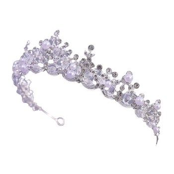 Nuotakos karūna iš lydinio | princesės stilius | elektroplakavimas | baltasis kristalas | galvos aksesuaras