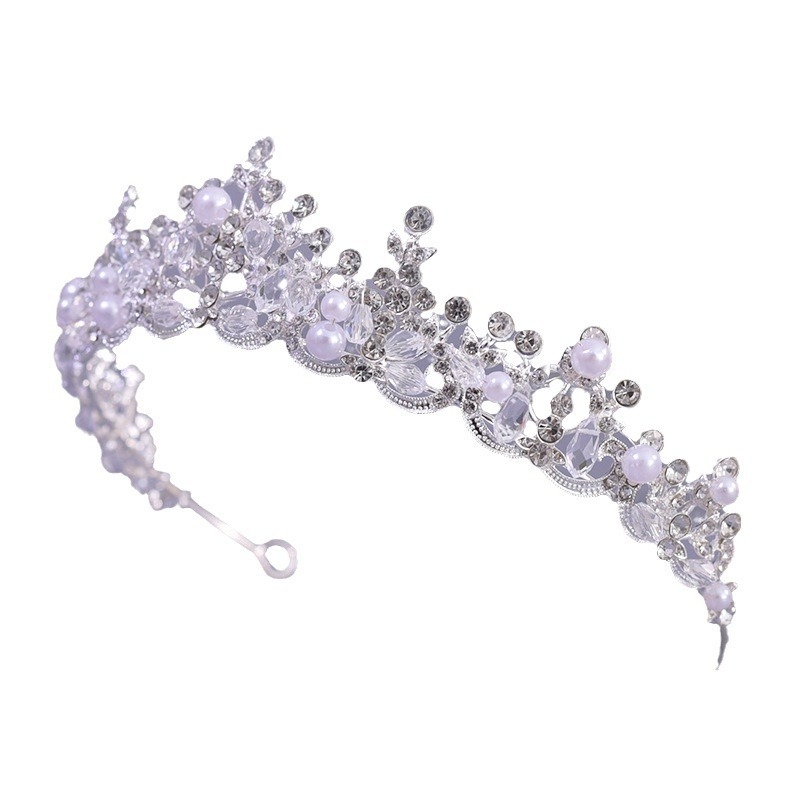 Nuotakos karūna iš lydinio | princesės stilius | elektroplakavimas | baltasis kristalas | galvos aksesuaras