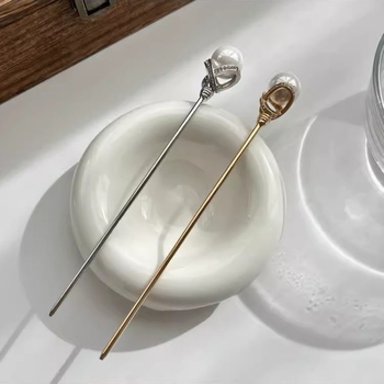 Nacionalinio stiliaus perlų plaukų segtukas, lydinys, elektroplatinė danga, vestuvėms